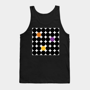 Black dots with orange, yellow and violet points Tank Top